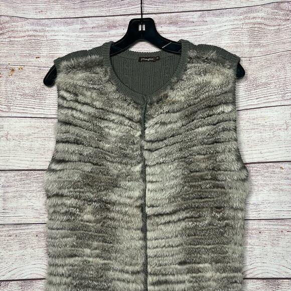 J. McLaughlin Merino Wool & Rabbit Sleeveless Fur Vest Size Medium - Picture 7 of 9